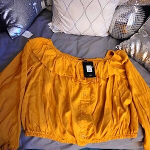 Fashion nova gold blouse 2x